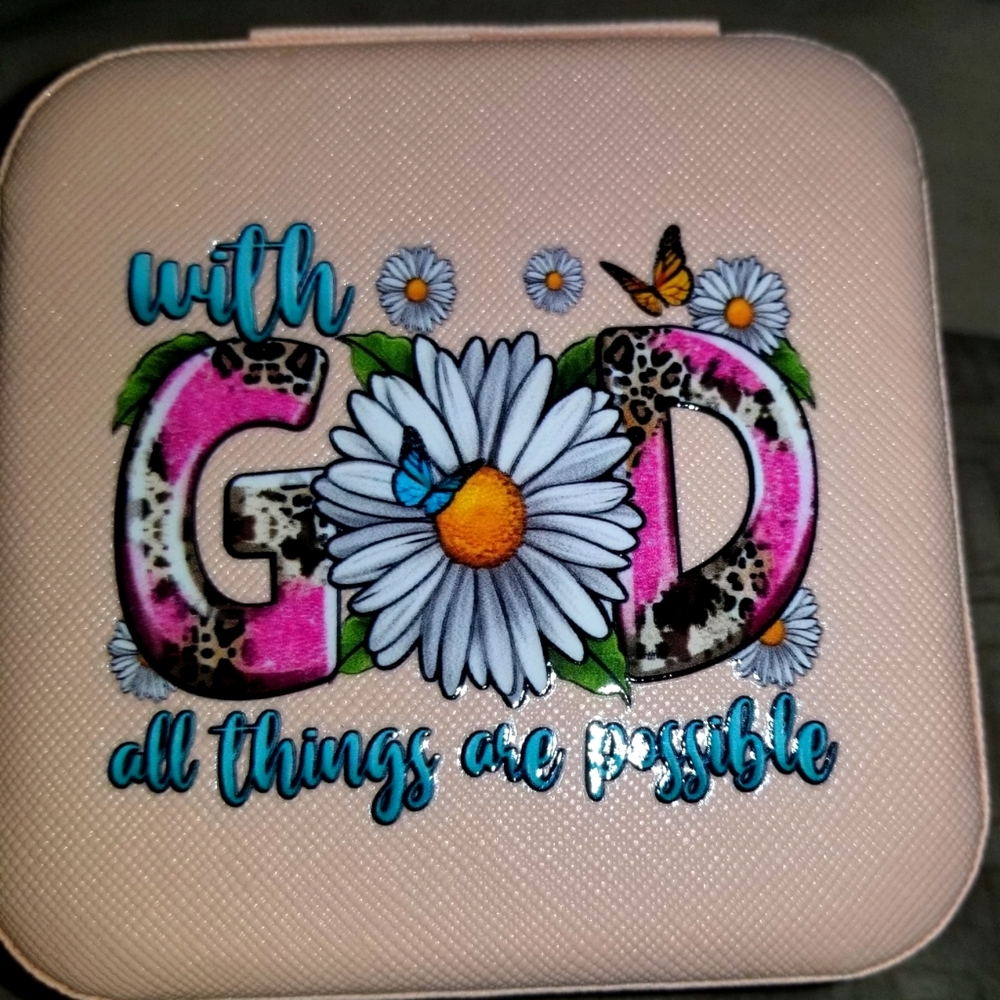 - "With God All Things Are Possible" Floral & Animal Print Decorative Mirr…